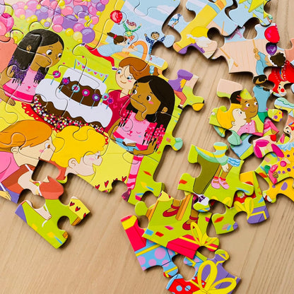Upbounders® 48 Piece Jumbo Floor Puzzle for Kids | Barbershop Beginner Puzzle | Pretend Play & Learning Toy for Boys Girls Ages 4 5 6 | Black Brown Boy at The Barber (Multicultural)