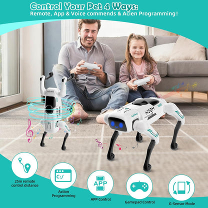 Smart Robot Dog - Interactive STEM Pet with Voice Control, 30+ Actions & APP Programming, Durable Design for Kids Age 6+ (Compatible with iOS/Android)
