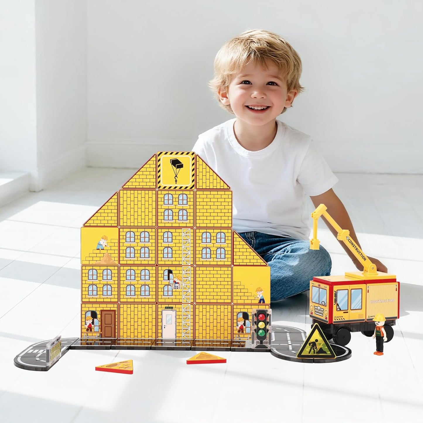 MEGAGONTILES Marble Run Magnetic Tiles Set 120PCS | STEM-Authenticated Magnetic Building Blocks with Marble Track Pieces | Educational Construction Toy for Kids Ages 3–8 (Boys & Girls)