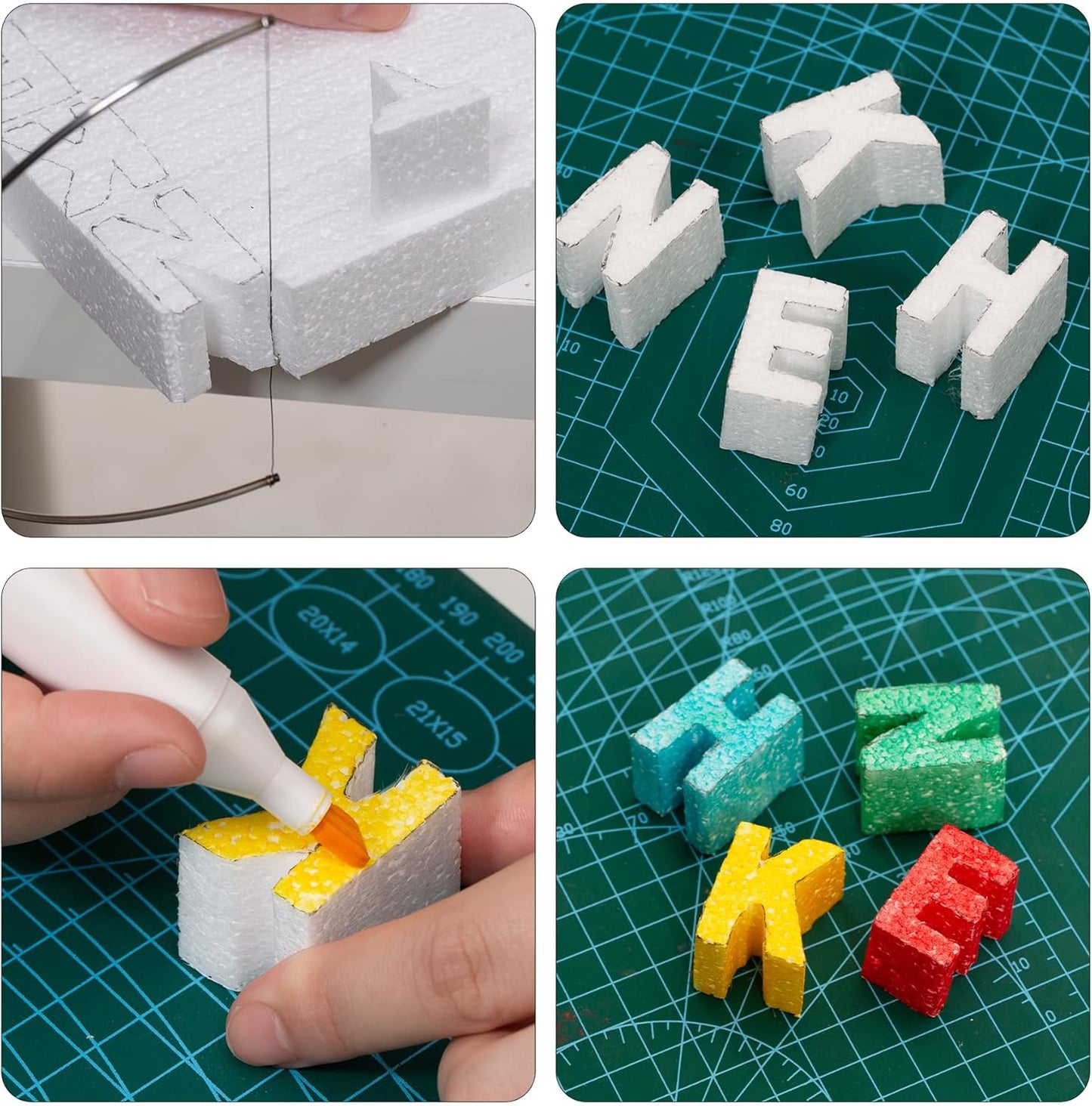 Crafare Craft Foam Blocks 10X10X4 Inch Polystyrene Squares Foam Block for Crafting for Arts School Projects Sculptures Floral Arrangements Modeling and Centerpieces