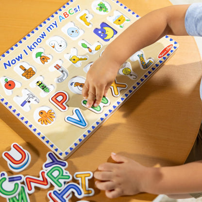 Melissa & Doug Wooden Alphabet Sound Puzzle - Wooden Puzzle with Sound Effects (26 pcs) - FSC Certified