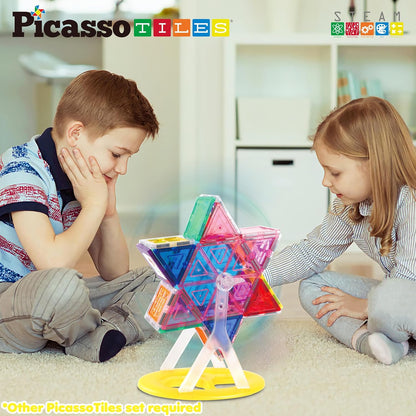 PicassoTiles 101 Piece Magnetic Tile Building Blocks Set with Durable Storage Bag STEM Educational Construction Magnet Toy Kit for Toddlers Preschool Kids Boys Girls Age 3 Plus Indoor Learning PT06