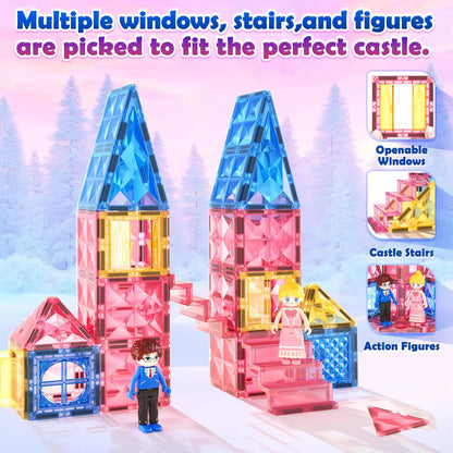 Soyee Diamond Magnetic Building Blocks - Princess Toys for 3-8 Year Old Girls & Boys - 3 4 5 6 Year Old Girl Birthday Xmas Present