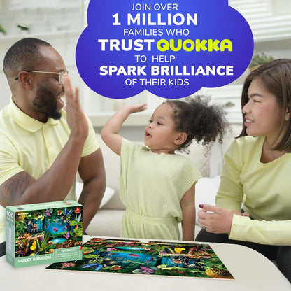 QUOKKA 100 Piece Puzzles for Kids Ages 4-6 – Floor Kids Puzzles Ages 6-8 Year Old – Toy for Learning Forest Animals for 8-10 yo – Jigsaw Toddler Game for Boy and Girl 3-5