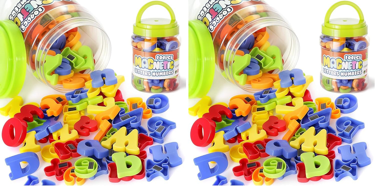LovesTown 104 PCS Alphabet Magnetic Letters and Numbers for Toddlers,ABC 123 Fridge Educational Set,Great Learning Gift from Parents or Teachers