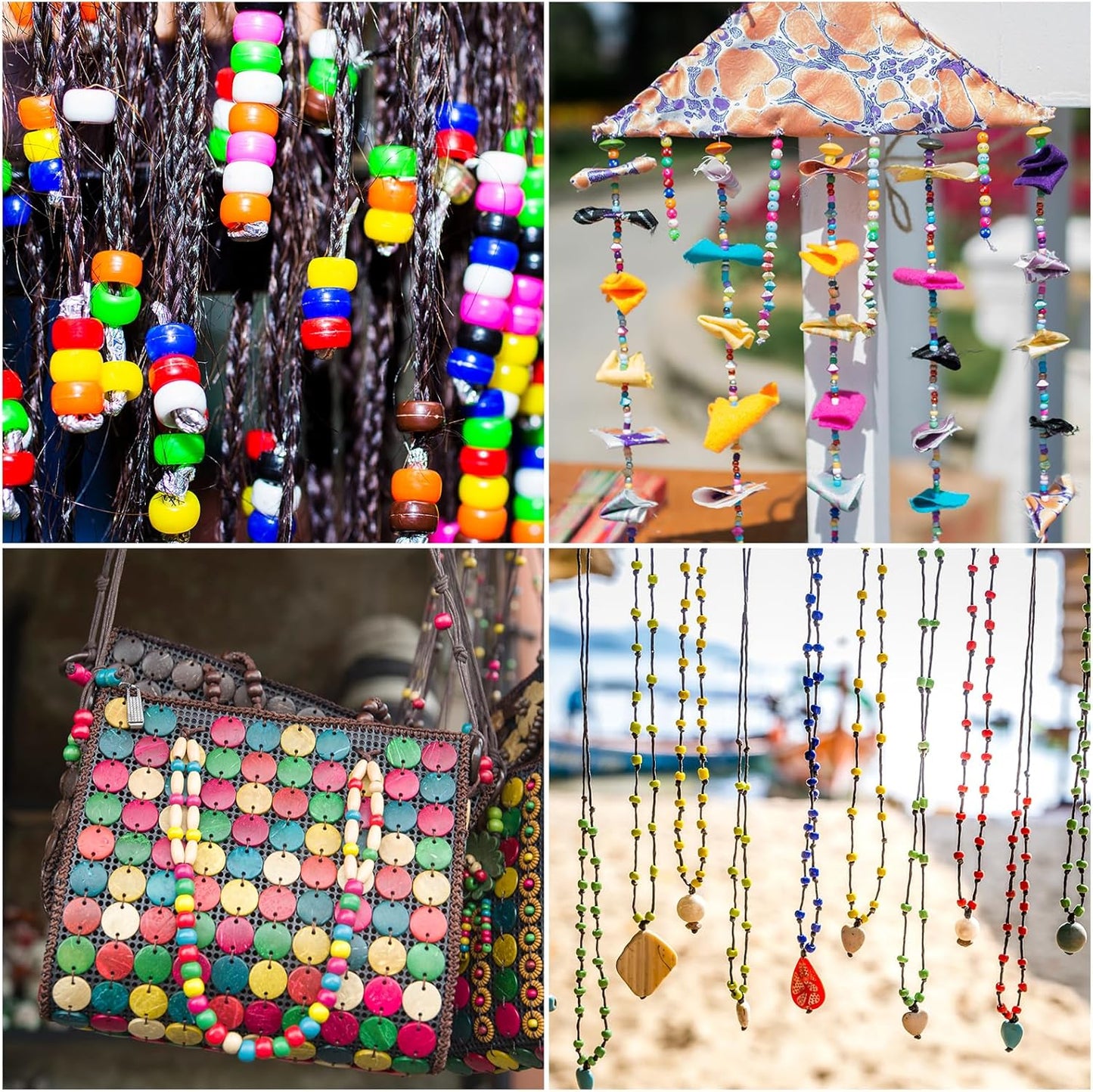 2000 Pcs Multi-Colored Glitter Pony Beads, 6x9mm, Round, Acrylic, Loose Beads, Perfect for Bracelets, Jewelry Making, Crafts