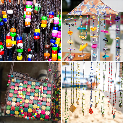 2000 Pcs Multi-Colored Glitter Pony Beads, 6x9mm, Round, Acrylic, Loose Beads, Perfect for Bracelets, Jewelry Making, Crafts