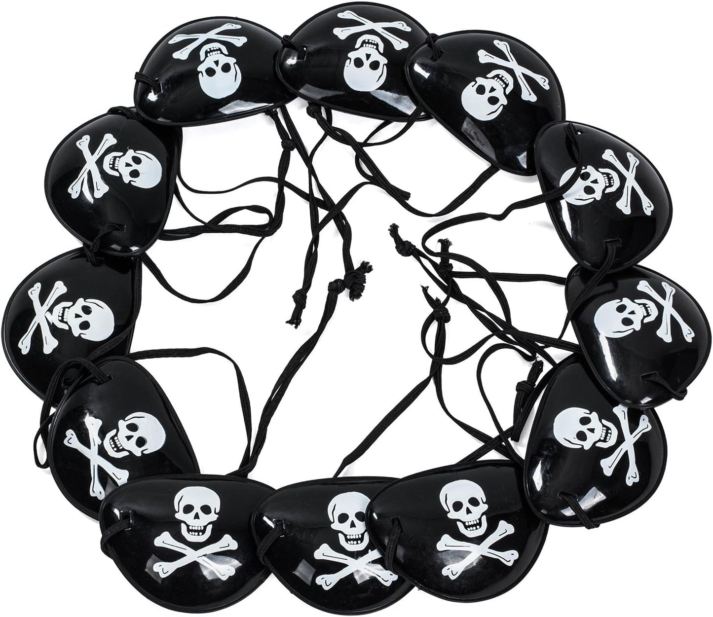 Funny Pirate Party Hats 48 PC Set – Pirate BirthdayParty Favors for Kids - 12 Pirate Hats, 12 Patches, 12 Swords, 12 Telescopes