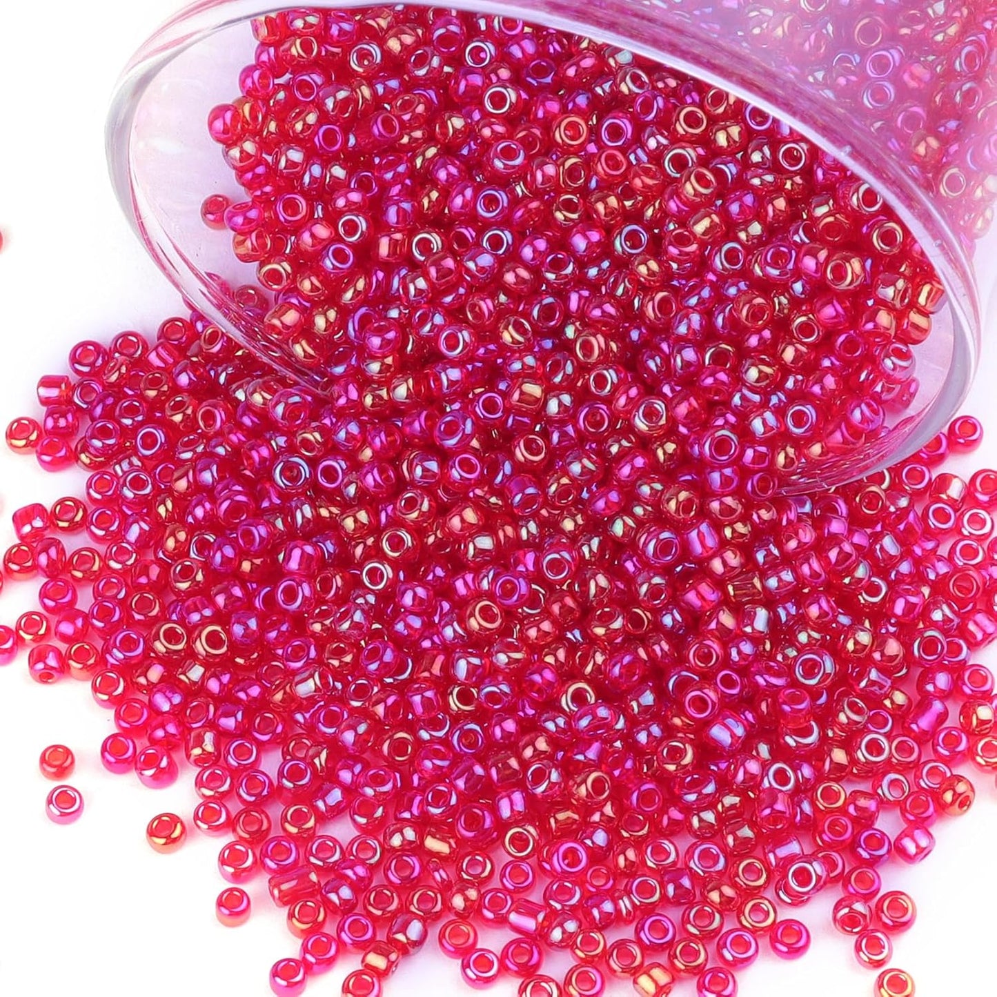 10100 Pcs Size 11/0 Glass Seed Beads, 2 mm Dark Green Small Mini Spacer Loose Pony Beads for Jewelry Making and DIY Crafts - Colors B