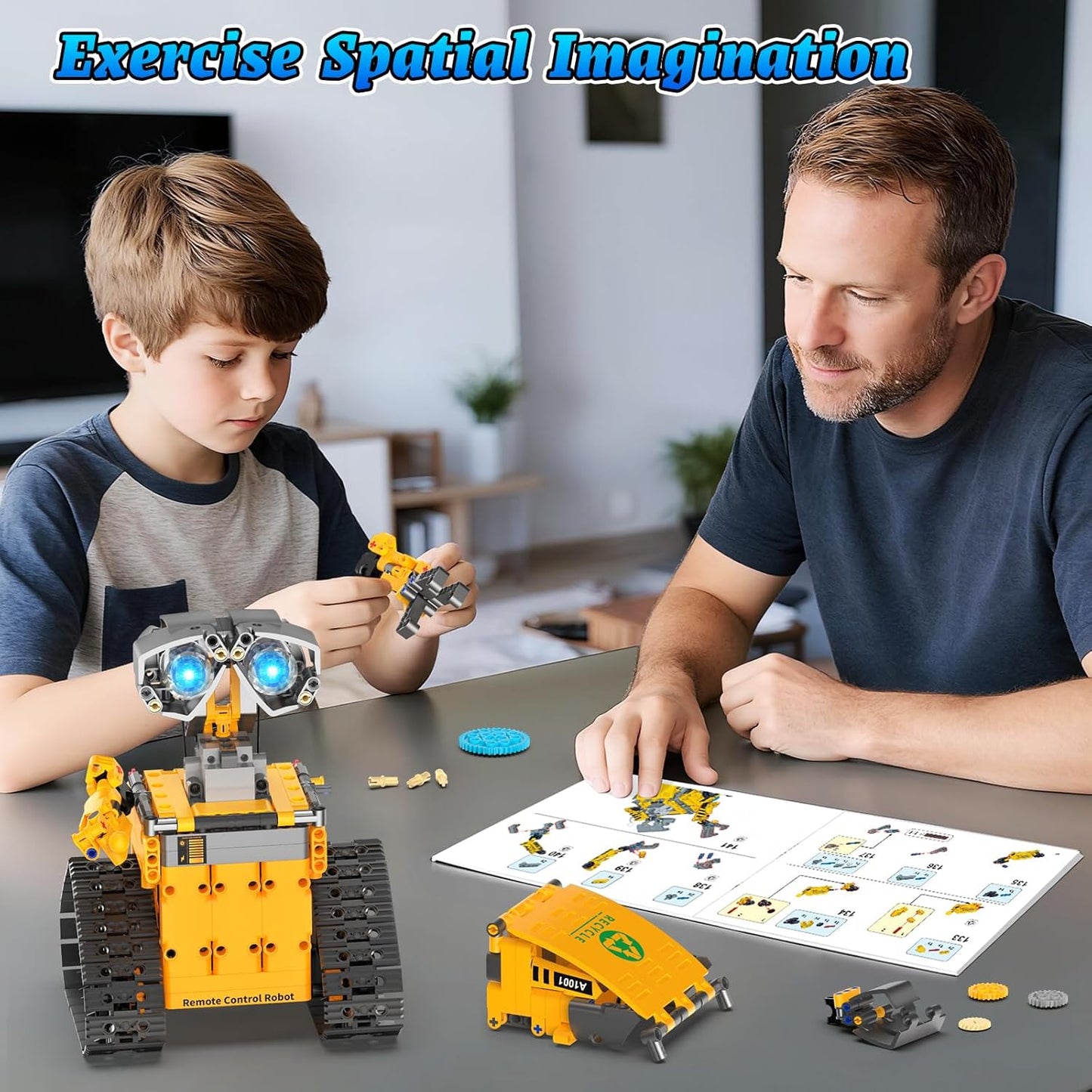 Robot Building Kit Toys for Boys Age 8-12 with 700 Pcs, 3 in 1 Robotics Excavator Garbage Truck with App & Remote Control, Coding Robot Building Set, Birthday Gifts for 8-14 Years Old Boys