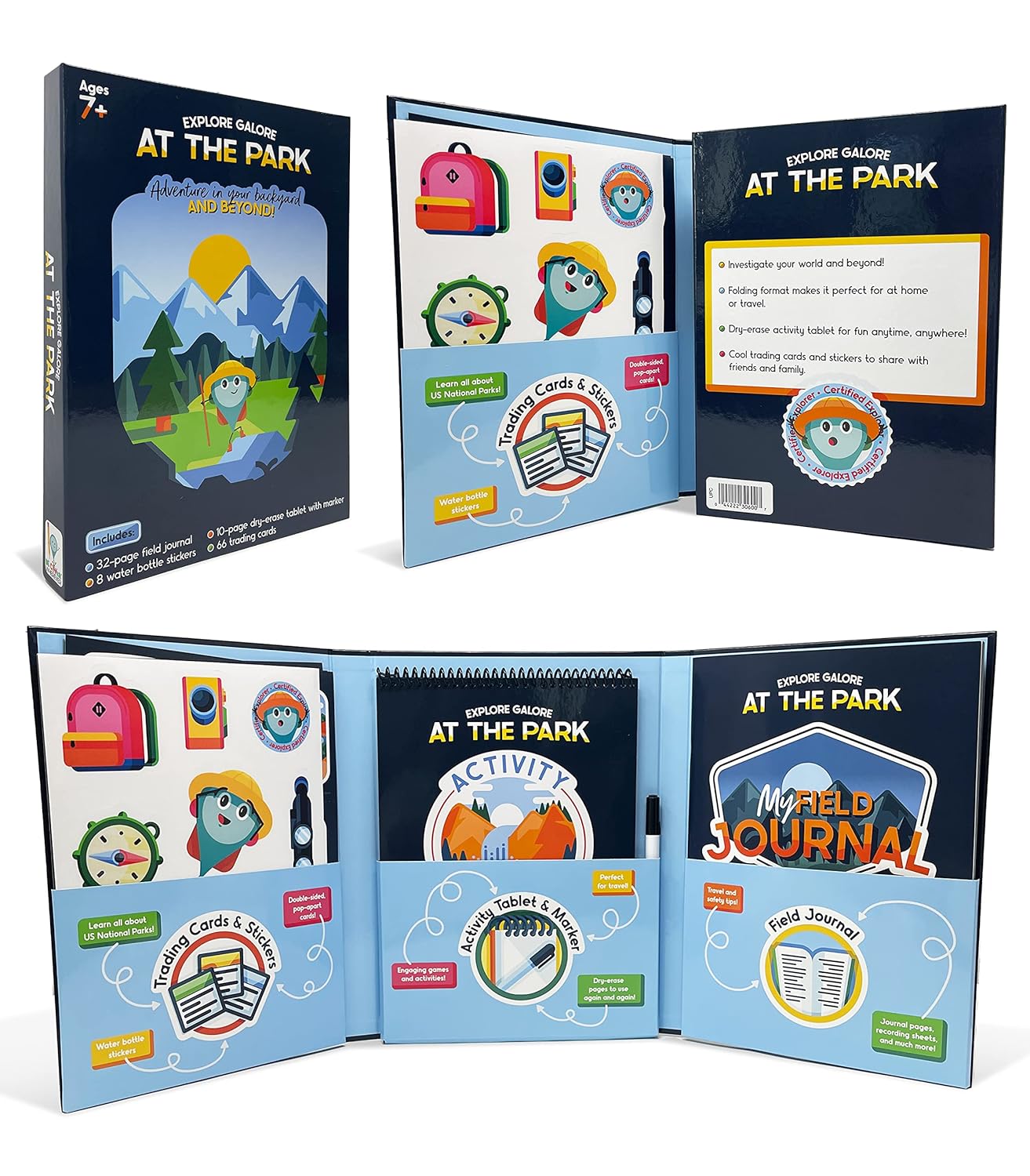 Carson Dellosa Explore Galore: Wipe Clean National Parks Book of Activities, Dry Erase Workbook With Puzzles, Bingo, Stickers, Flash Cards, Field Journal, and More, Ages 7 and Up