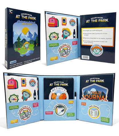 Carson Dellosa Explore Galore: Wipe Clean National Parks Book of Activities, Dry Erase Workbook With Puzzles, Bingo, Stickers, Flash Cards, Field Journal, and More, Ages 7 and Up