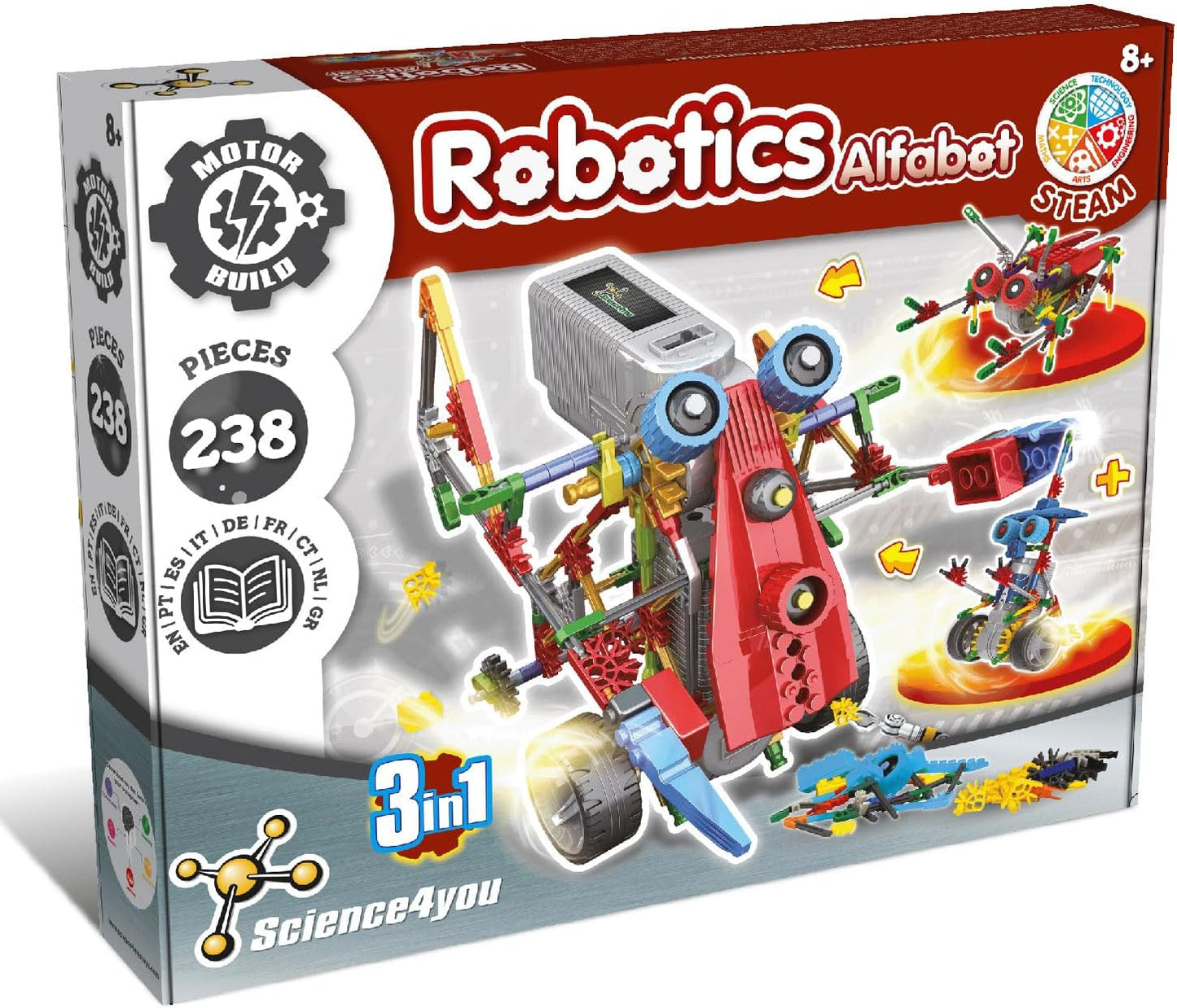 Science4you Robotics Betabot - Stem Robotics Kit for Kids 8-12+, 126 Pieces Included, Robot Building Kit for Kids, Robot Toys, Game, Gift for Boys and Girls Ages 8 9 10 11 12+