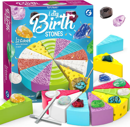 Gamerside Gemstone Dig Kit, Dig Up 12 Real Rocks and Minerals, Gem Digging Kit, Toy Geology Archaeology Excavation Kits for Kids Age 6-12 Years, Educational Gift for Boys and Girls
