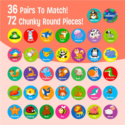 SpriteGru Memory Alphabet Matching Game(26 Pairs of 52 Pieces), Capital Letter Matching Game Cards Educational Toy for Toddlers