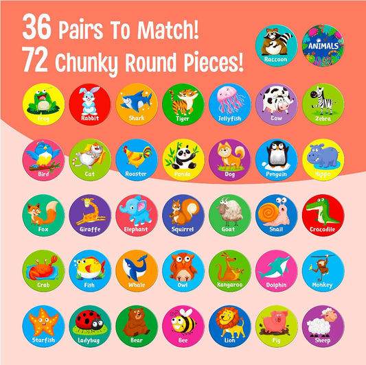 SpriteGru Memory Alphabet Matching Game(26 Pairs of 52 Pieces), Capital Letter Matching Game Cards Educational Toy for Toddlers