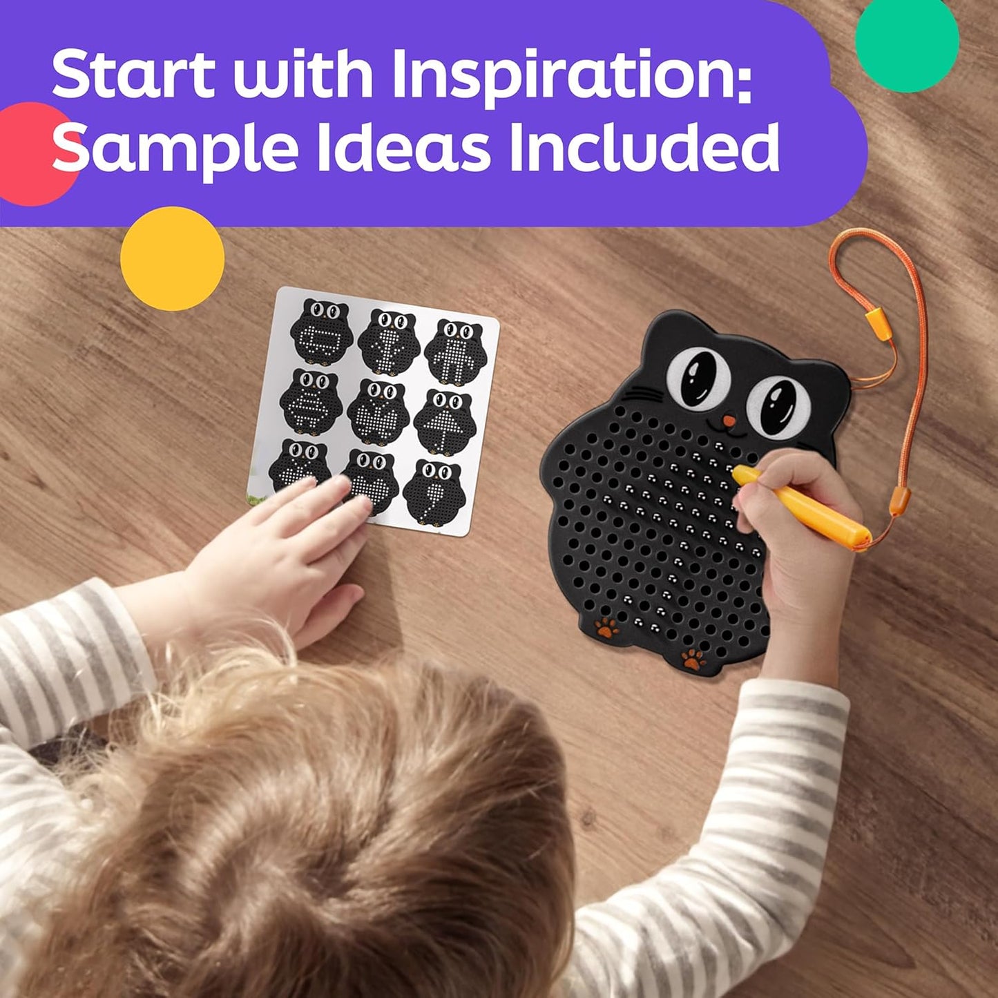 AYNAT FUN Magnetic Drawing Board for Kids & Toddlers with Beads and Magnet Stylus Pen - Magnetic Travel Toy for Airplane & Car Ride Activities for Kids