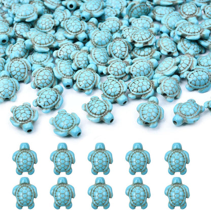 100pcs Blue and White Turquoise Cross Spacer Beads 8x10mm Semi Precious Stone Bead Easter Cross Gemstone Loose Beads for Jewelry Making Charms Beading Bracelets Necklaces Earrings Crafts