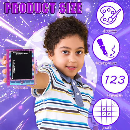 Nezyo 24 Pack Toy Inspires Party Favors Supplies, LCD Writing Tablet for Kids, 4.6'' Mini Board Drawing Tablet, Cartoon Goodie Bags Stuffers Birthday Toddler Boy Student Gifts