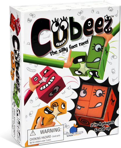 Blue Orange Cubeez Original Matching Face Changing Expression Puzzle Race with Wooden Cubes Games, 1 to 4 Players, Ages 6+