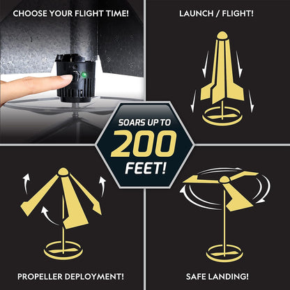 National Geographic Air Rocket Toy – Ultimate LED Rocket Launcher for Kids, Jump and Launch the Light Up, Air Powered, Foam Tipped Rockets up to 100 Feet