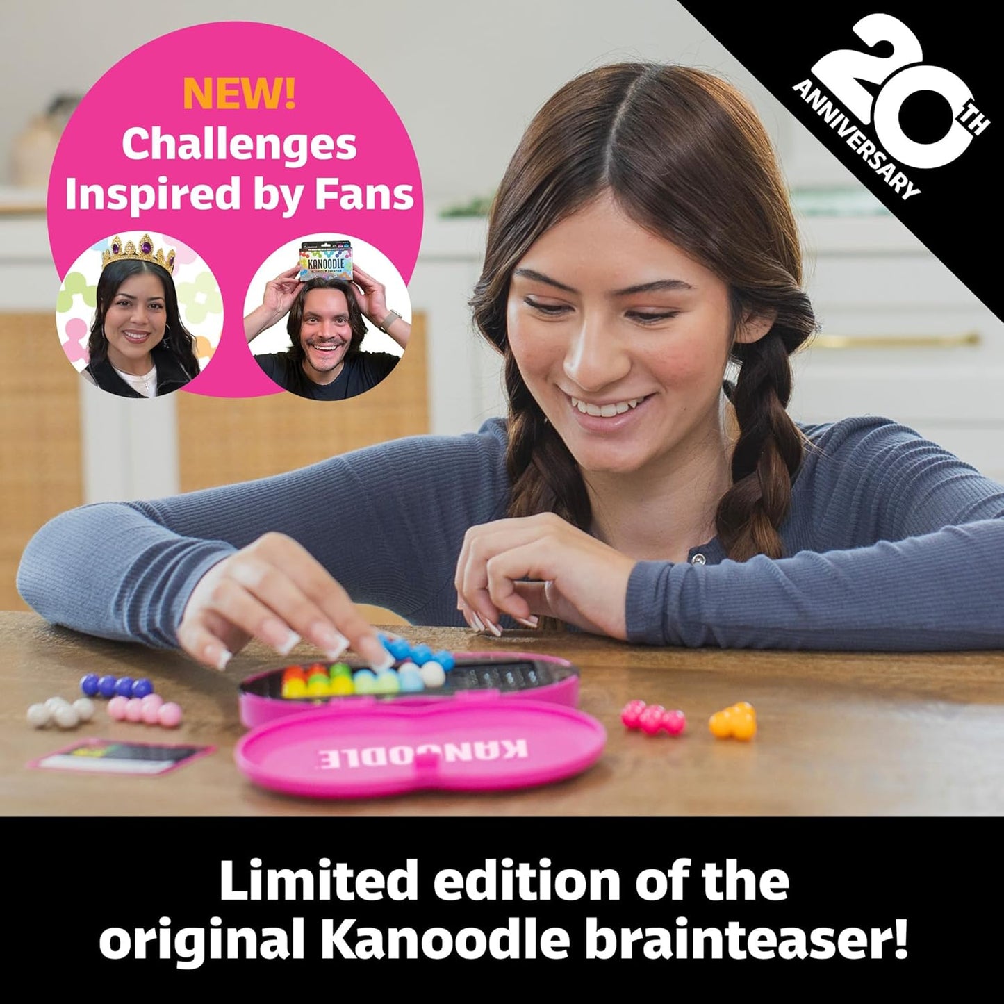 Educational Insights Kanoodle Fan Edition - 20th Anniversary (Magenta) - 3D Puzzles for Kids, Teens, and Adults, Brain Teasers for Kids 8-12, Challenging Logic Puzzles, Single Player Puzzle Toys