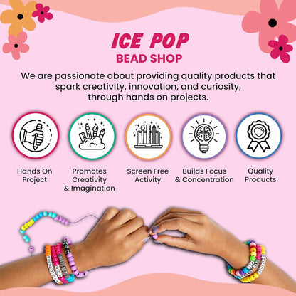 Fashion Angels Ice Pop Bead Shop Beading Kit - Over 2500 Beads for Friendship Bracelets and Necklaces - Jewelry Design Kit with Keeper Case - Ages 8 and Up
