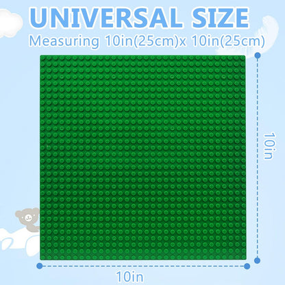 10"x10" Pack of 6 Classic Building Baseplates,Building Toy Base Boards to Build On, Brick Toy Builders Mat Compatiable with All Major Brands and Activity Table-Base plate for DIY Play (Gray)