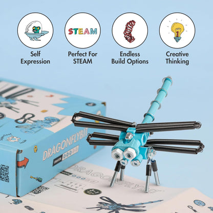 The Off Bits Erector Set: Animal Mini STEM Toys for Kids 6+, Toy Building Sets with Nuts & Bolts, STEM Building Toys Gifts for Boys and Girls (Blue Elephant)