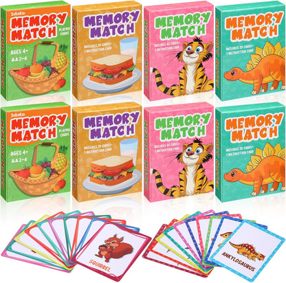 Zubebe 4 Sets Memory Matching Game for Kids Memory Match Fun Matching Game Educational Toys for Family Night, Party Favors, Classroom Prizes (Style 1)