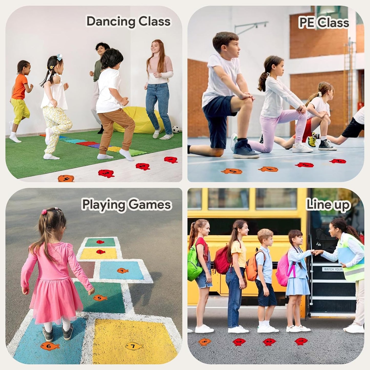 SICOHOME Line up Spots for Classroom Floor - 54Pcs Floor Numbers for Classroom Lining up Number Stickers for Back to School Kindergarten Preschool Elementary Supplies