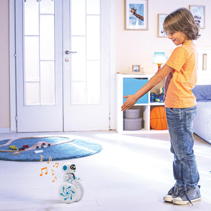 LEXiBOOK Powerman Max - Remote Control Walking Talking Toy Robot STEM Programmable Dances Sings Telling 10,000 Stories 300+ Learning Quiz Shooting Discs and Voice Repeat for Kids 4+ - ROB80EN, White