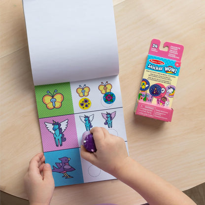Melissa & Doug Sticker Wow!™ Sticker Stamper and 24-Page Activity Pad, 300 Stickers, Arts and Crafts Fidget Toy Collectible Character – Dinosaur - for Kids Ages 3+ - FSC Certified