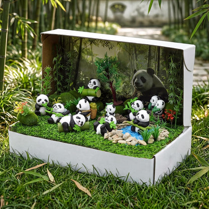 Teyva Daily 48 Pcs Dinosaur Diorama Kit Habitat Project Box Set 3D Dinosaurs Diorama Supplies Include Dinosaurs Model Figures & Eggs Volcano Artificial Trees with Cardboard for DIY Crafts Gifts