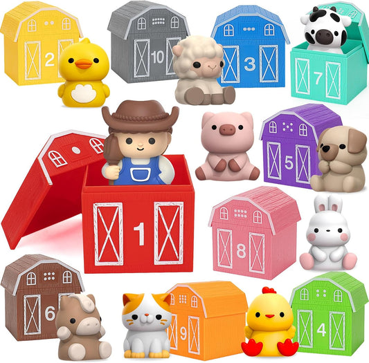 Learning Toys for 1 2 3 Year Old Boys Girls, 20 Pcs Cat Toys for Toddlers 1-3, Kitten Finger Puppet Games, Counting Matching Sorting Motor Educational Playset, Gifts for Baby Toddlers Age 12-18 Months