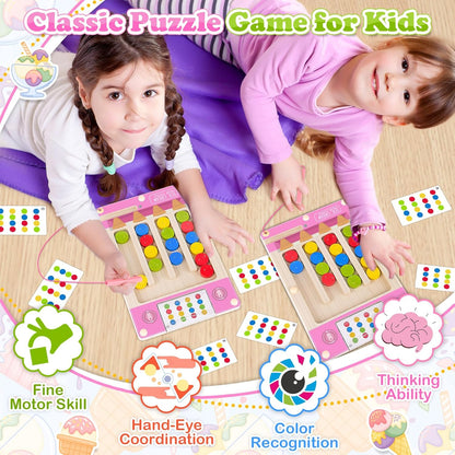 Kids Montessori Magnetic Wooden Toys: 3 4 5 6 7 Year Old Birthday Gift for Boys Girls Age 4-7 Preschool Educational Learning Activities Toy Sensory Autistic Puzzle Maze Game Present for Toddlers