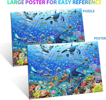 Jigsaw Puzzles for Kids Ages 3-5, 4-8, 6-8 Boys Girls - 60 Piece Construction Site - Large Piece Children Floor Jigsaw Puzzles - Science Educational Toys for 3 4 5 6 7 8 Years Old