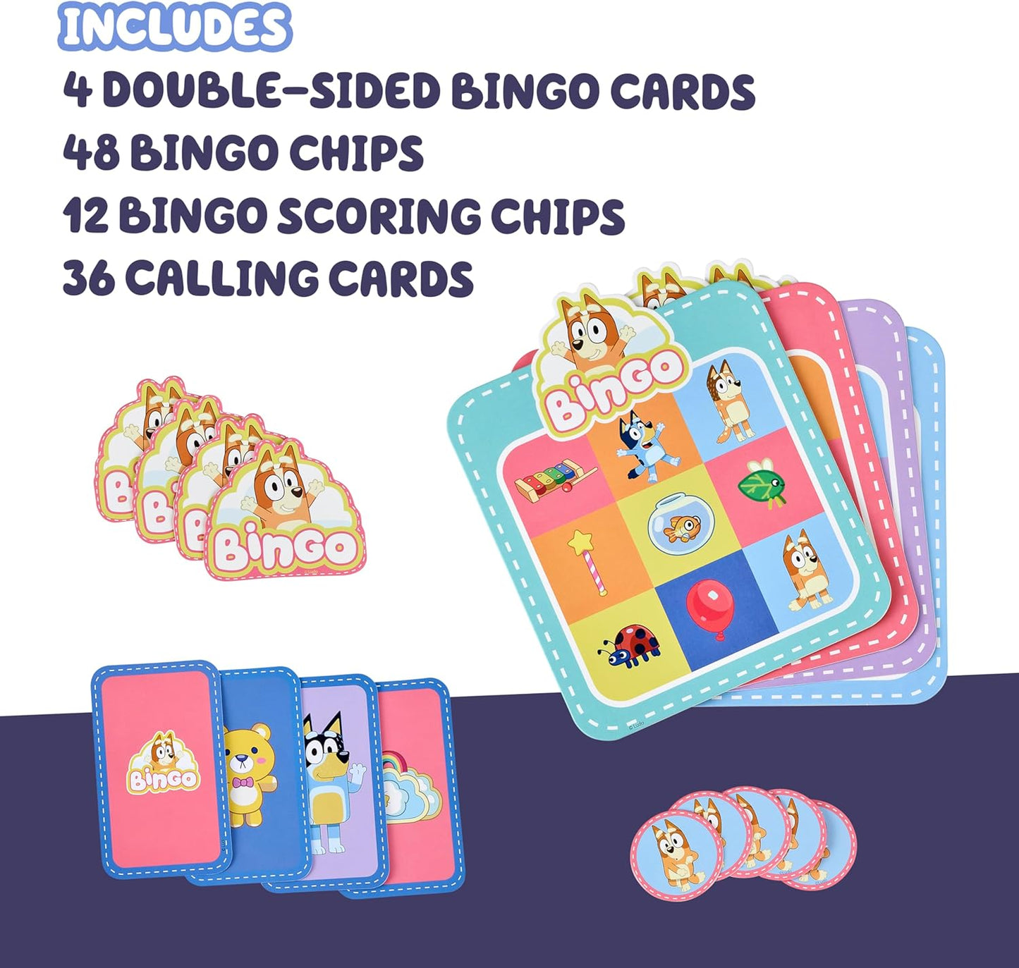 Bluey 5-in-1 Card Game Set, Jumbo-Sized 53-Deck Toddler Game, Multi-Color Interactive Play Card Games for Kids of Ages 3+