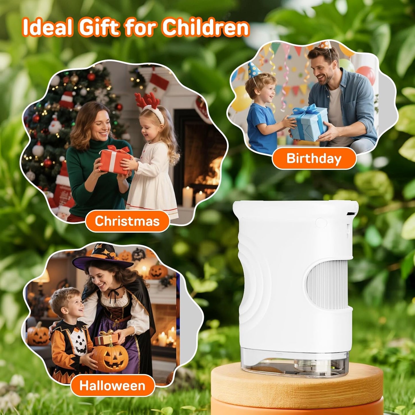 1000X Digital Handheld Microscope for Kids with 2.0" IPS Screen, Outdoor Toys Portable STEM Science Lab Gifts, Rechargeable Pocket Microscope Educational Toy for Boys & Girls Age 4-6 8-12, Orange