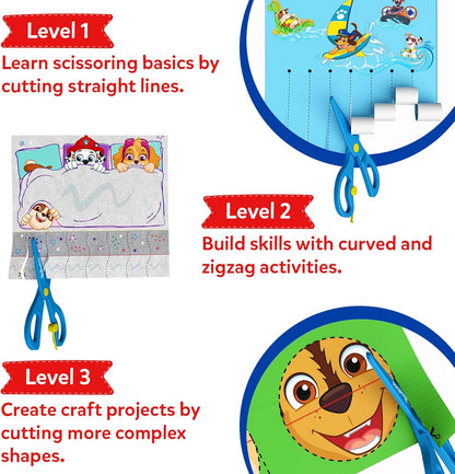 Skillmatics Scissor Skills Activity Book - Snip Snip, 25 Cutting Activities for Preschoolers, Felt Craft Kit, 2 Child-Safe Scissors, Fine Motor Skills, Screen-Free Fun, Gifts for Kids Ages 3-7