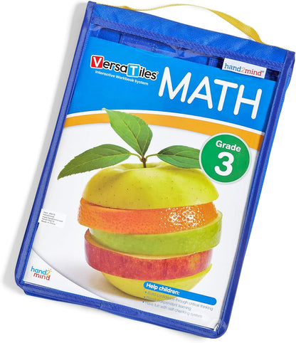 hand2mind VersaTiles Math Practice Take Along Set for Grade 3, Homeschool Curriculum, Math Workbook for Students, Elementary Classroom Must Haves, Kids Learning Activities for Third Grade