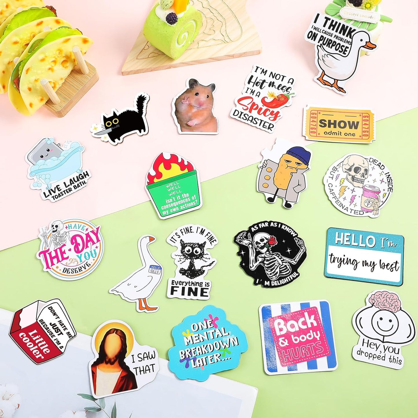 Ceenna 20 Pcs Funny Fridge Magnets Reusable Cute Animals and Words Fun Anime Refrigerator Magnets for Office Work Home Car Locker Cabinet Gifts Decorations(Classic Style)