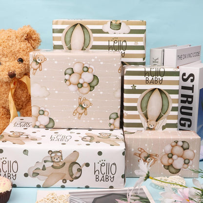 Dtiafu Reversible Building Blocks Wrapping paper Roll for Kids Boys Girls - Boys Birthday Bricks Design Gift Wrap Sheets for Baby Shower Party Craft Supplies(Total 28.5sq.ft)