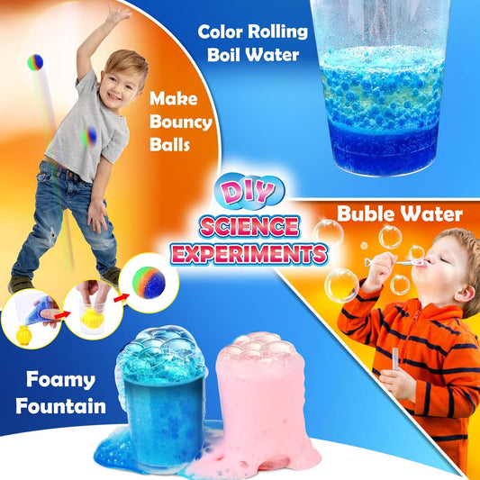 UNGLINGA 60+ Science Experiments Kits for Kids, Boys Girls Toys Gifts, Science Lab S.T.E.M Activities Educational Project with Chemistry Set, Erupting Volcano, Color