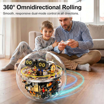 Spherical Robot Toy Kit for Kids Ages 8-12 — Remote & APP Control, STEM Robotics Building Set 804 PCS with Rechargeable Motor, 17 LED Expressions, Birthday for Boys Girls