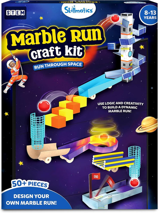 Skillmatics Marble Run STEM Building & Construction Kit – 225+ Pieces, DIY Science, Art & Craft Activity, Build Space Tracks, Educational Toys Gifts for Kids Ages 8, 9, 10, 11, 12 & 13