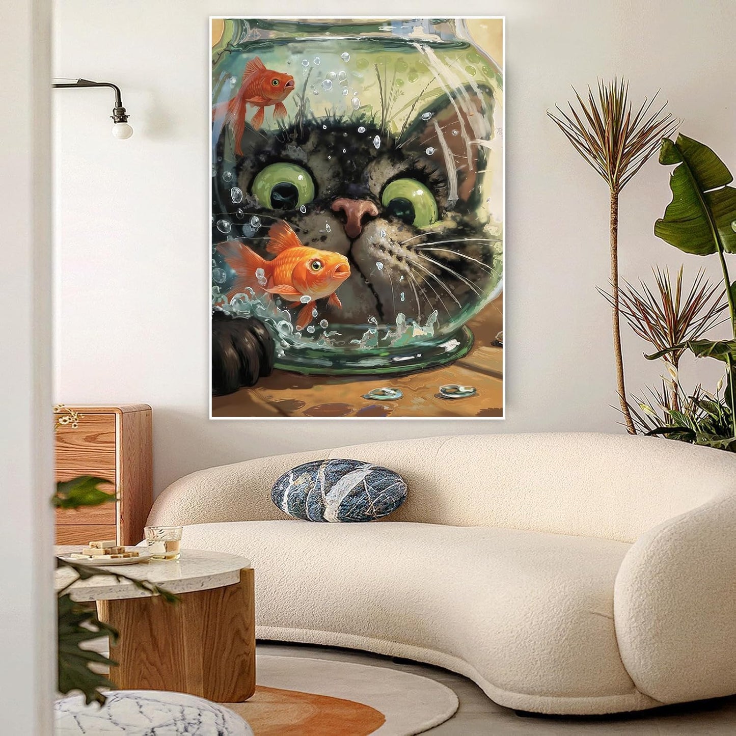 Paint by Numbers for Adults and Kids Beginner, 3 Pack Green Boho Palm Leaf Sun Moon Line Beige Painting by Number Kits On Canvas, Number Artist Paint by Number Kit DIY Acrylic Paints, Home Wall Decor