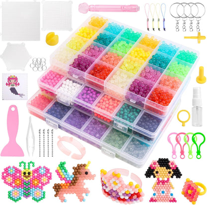 Liangding Fuse Beads Kit for Girls Ages 6+ – 4400 Pcs 5mm Beads in 32 Colors with Spray Bottle, Puzzle Guide, Clamps & Chains | Creative DIY Arts & Crafts Gift