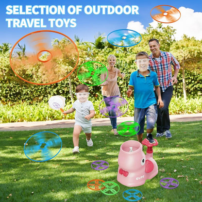 CPSYUB Outdoor Stomp Flying Disc Launcher Toys for Kids Ages 3 4 5 6 7 8 9 10, Elephant Butterfly Catching Game, Outside Yard Activities Chasing Toy, Outdoor Birthday for 3-8 Year Old Boys Girls