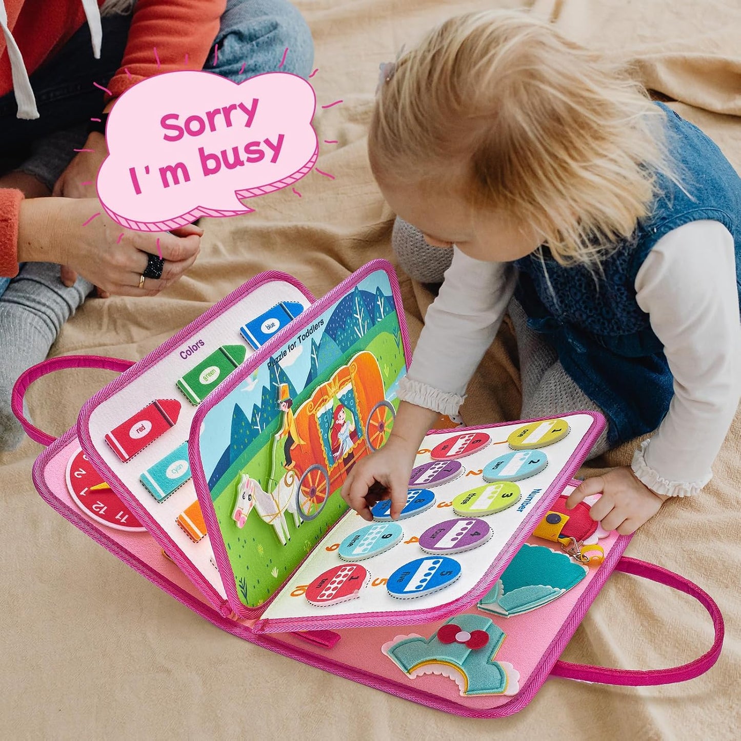 Freebear Busy Board Toddler Travel Toys Sensory Toys for Toddlers 1 2 3 4, Montessori Learning Toys for Toddlers Activities Board, Educational Toys for 3 4 Year Old Boys Girls Gift, Dinosaur
